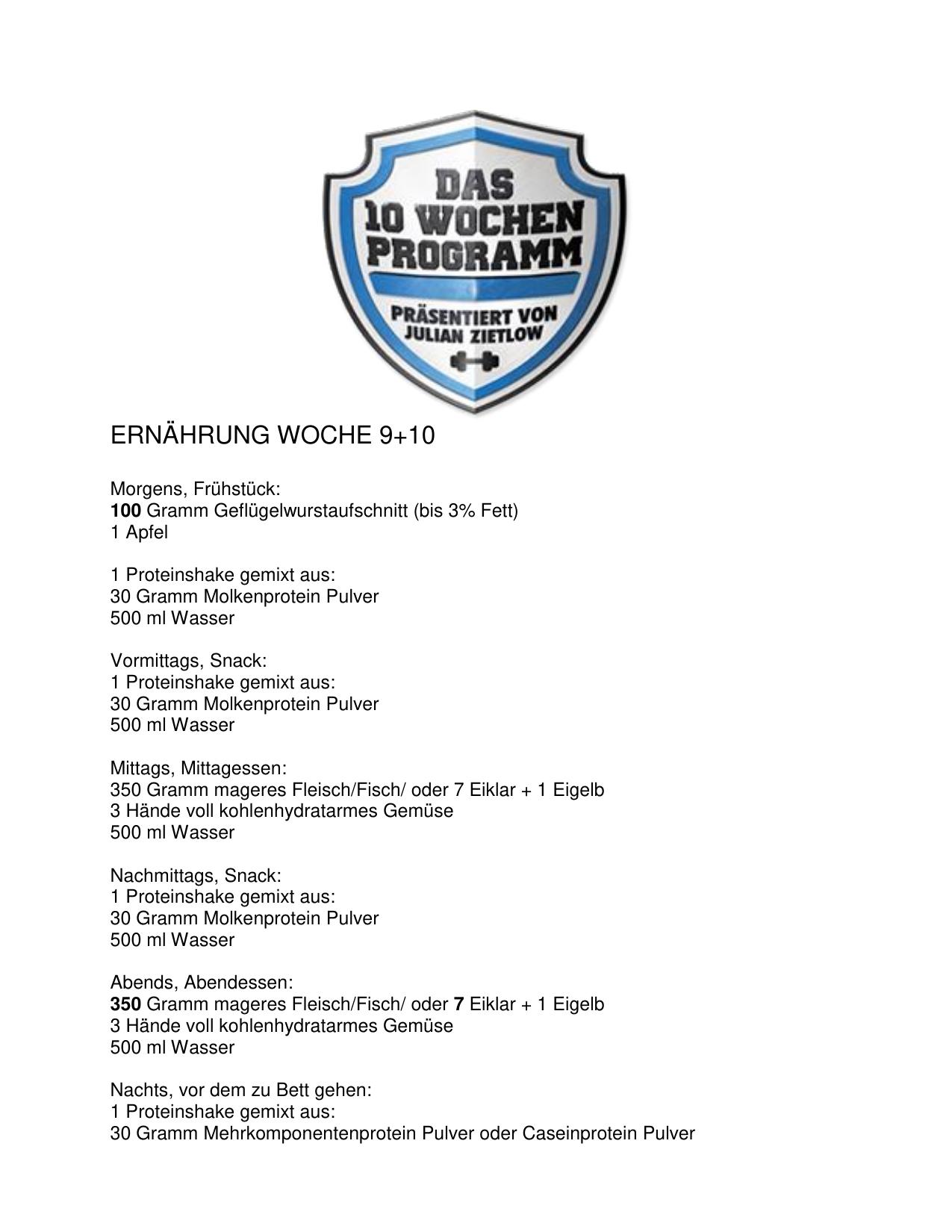 ernaehrungsplan woche 9+10