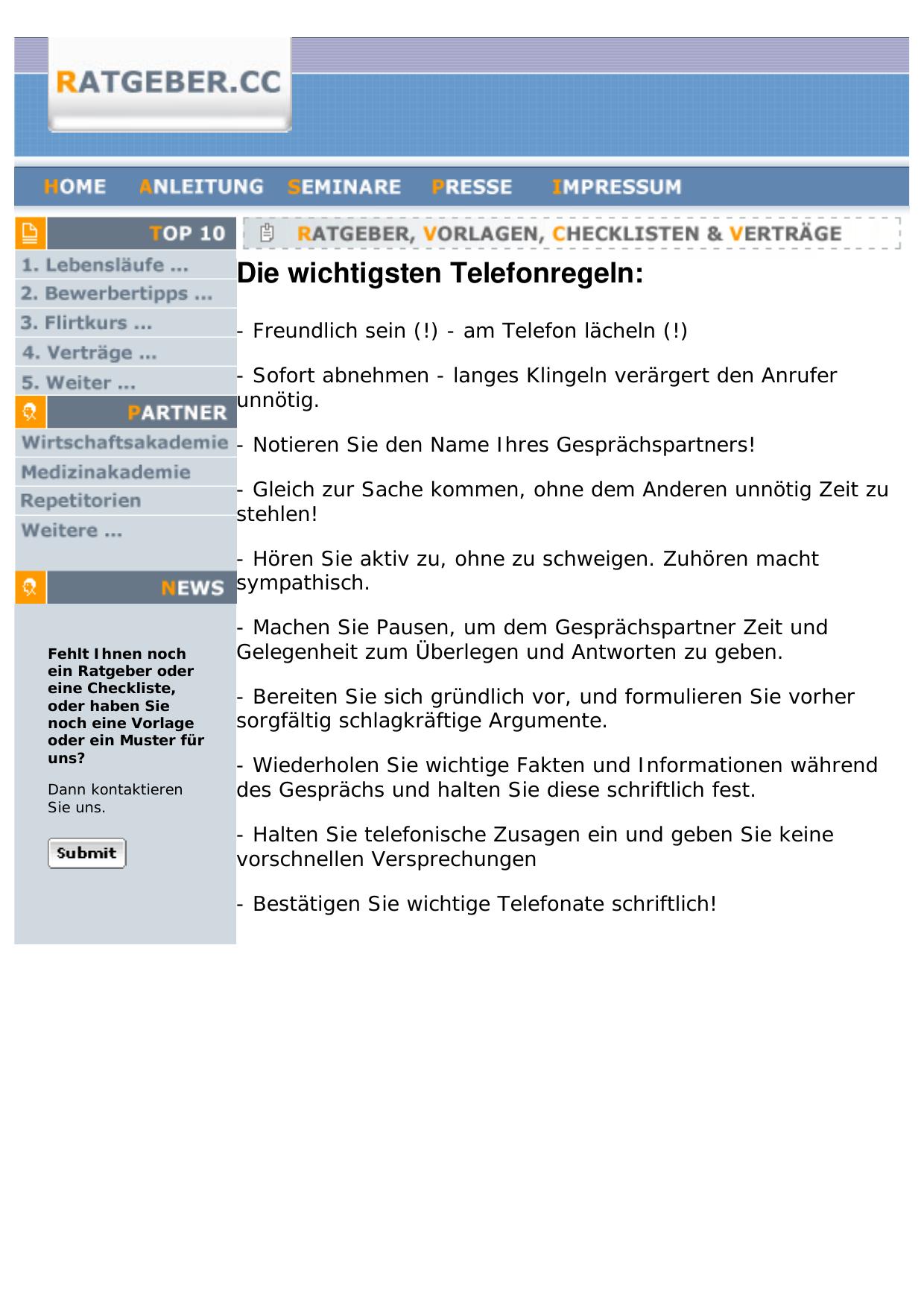 Ratgeber.cc Kostenlose Checklisten Vorlagen Verträge Briefvorlagen Ratgeber Formulare Musterverträge Musterbriefe Bewerbung Lebenslauf Zeugnis