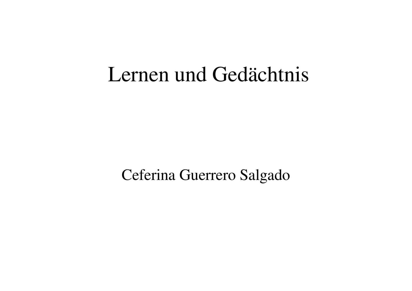 lernen und gedächtnis