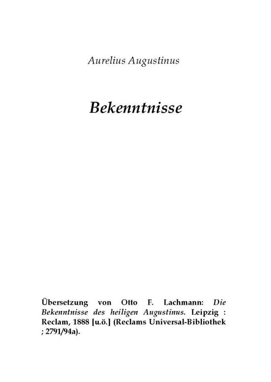 Bekenntnisse