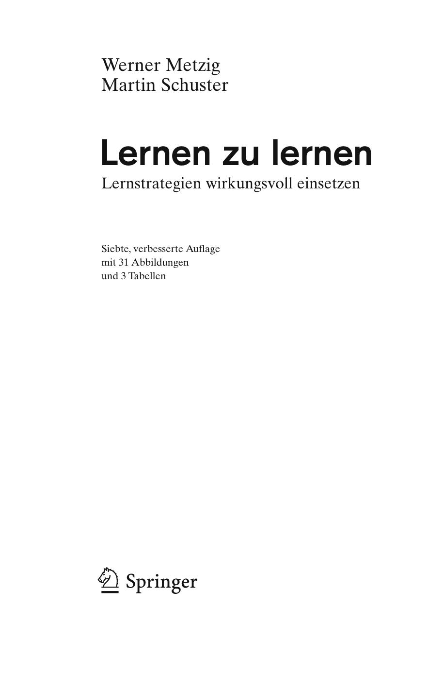 Schuster-Metzig - Lernen zu lernen