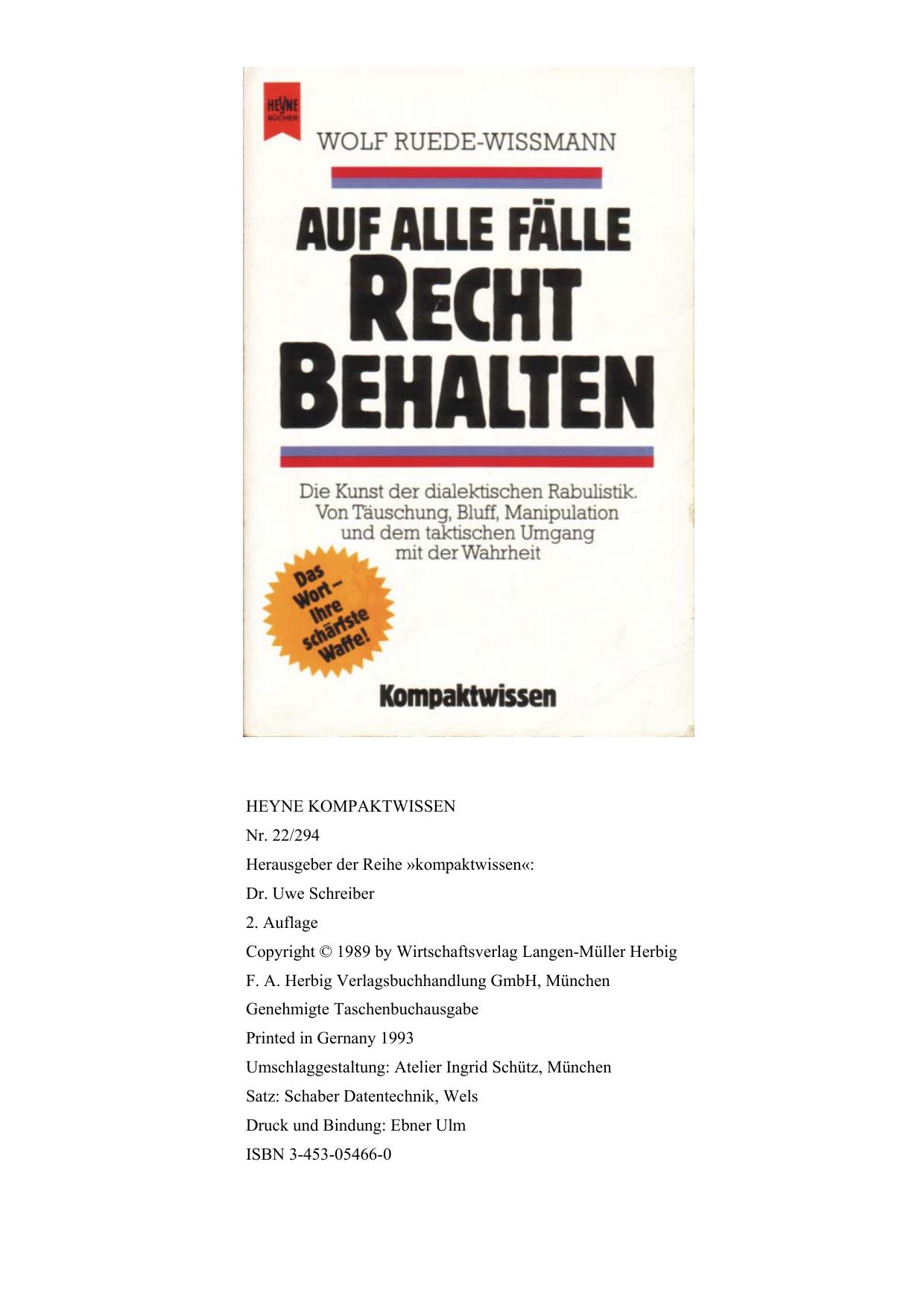Microsoft Word - Ruede-Wissmann, Rolf - Auf alle F.lle Recht behalten.doc