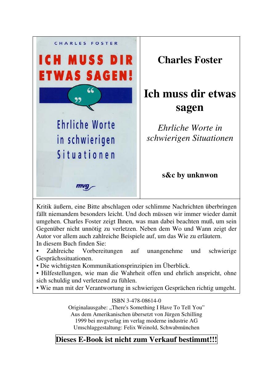 Ich muss dir etwas sagen